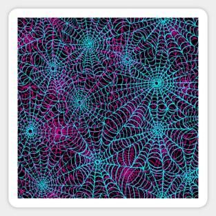 Spiderwebs - Neon Blue & Pink Sticker